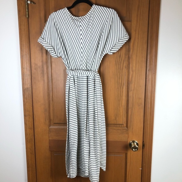 Anthropologie Short Sleeve Terry Stripe Midi Dress - Picture 7 of 10